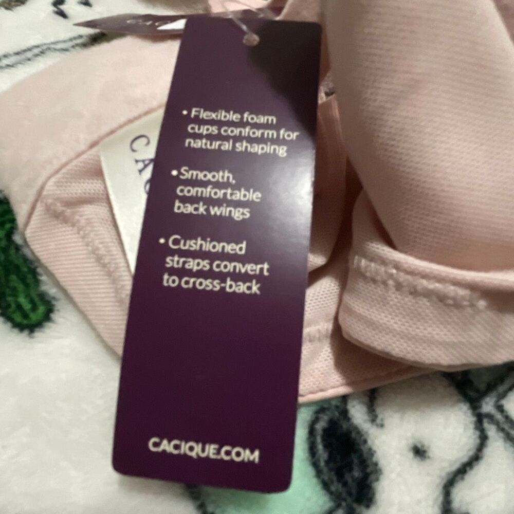 New with tags Cacique True embrace collection blush pink T-shirt bra size 44D - Picture 12 of 12